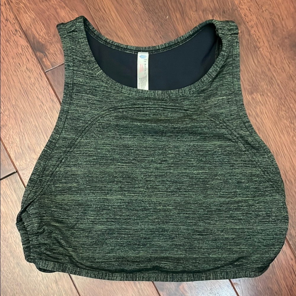 FP Movement by Free People Heathered Dark Green High Neck Sports Bra